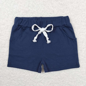 Solid Navy Boys Shorts