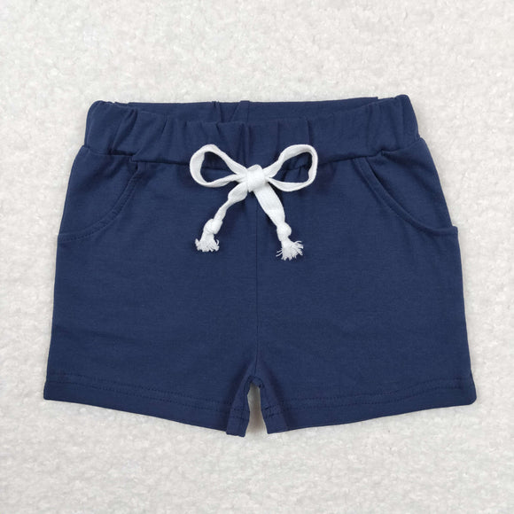 Solid Navy Boys Shorts