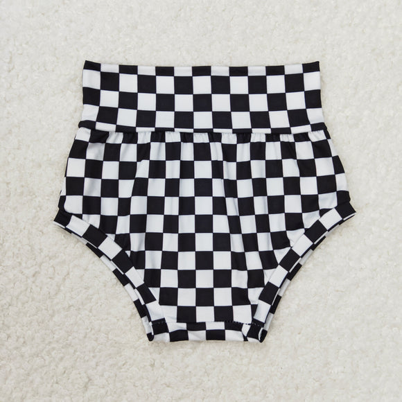 Black White Plaid Girls Bummies