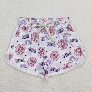 Kids Mini Floral Rainbow Plaid Mommy & Me Girls Shorts