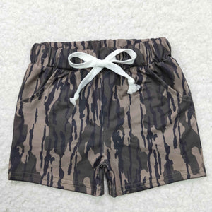 Camo Army Green Brown Boys Shorts