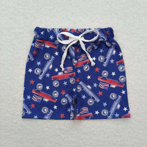 Stars Truck Blue Shorts Boys 4th of July Pant