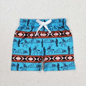 Cactus Rodeo Aztec Blue Boys Shorts