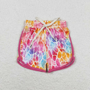 Colorful Stone Print Girls Shorts