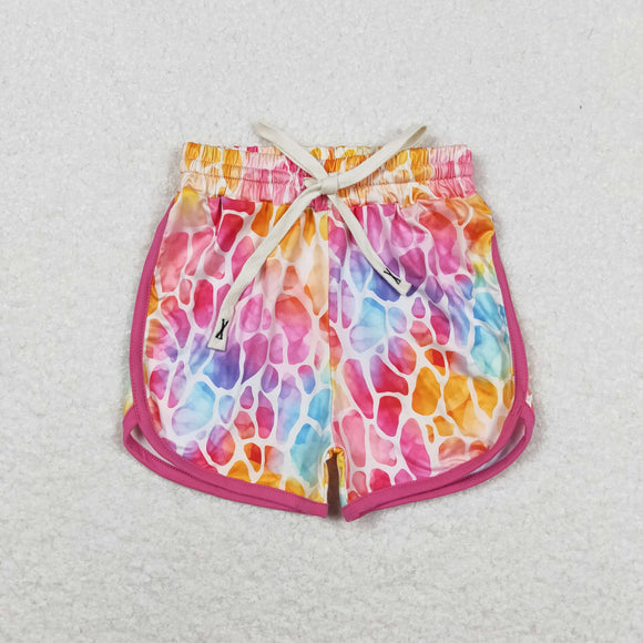 Colorful Stone Print Girls Shorts