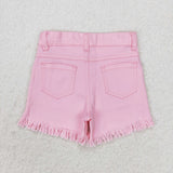 Sequins Pink Tassels Jeans Denim Shorts