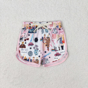 Music Singer Pink White Girls Shorts