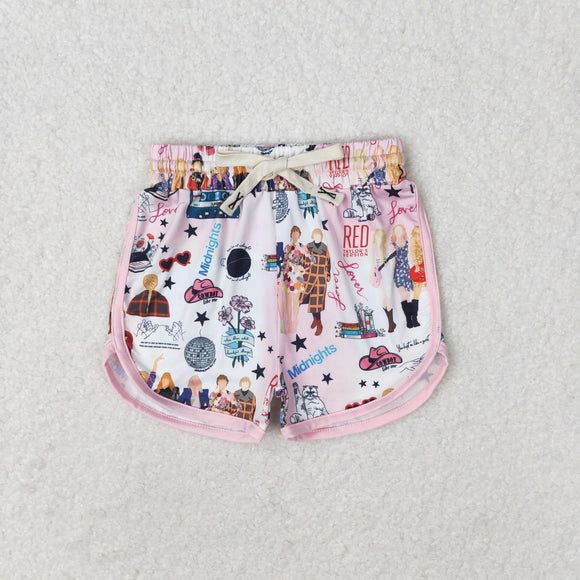 Music Singer Pink White Girls Shorts