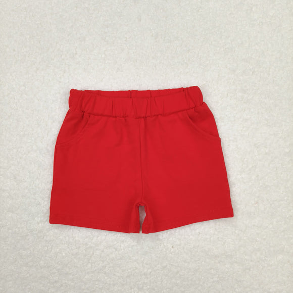 Solid Red Boys Shorts