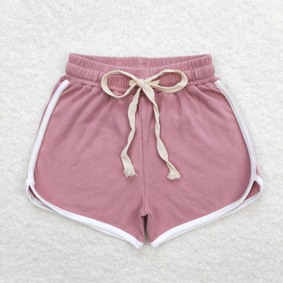 Solid Plum Girls Sports Shorts