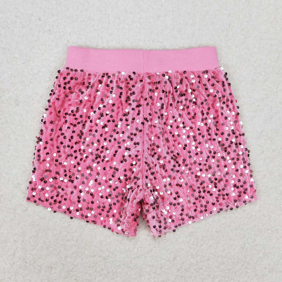 Sequins Pink Girls Shorts