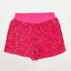 Sequins Hot Pink Girls Shorts