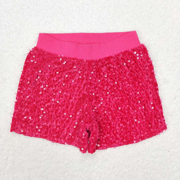 Sequins Hot Pink Girls Shorts