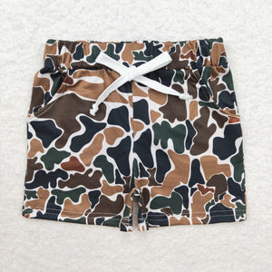 Camo Brown Dark Green Mommy & Me Boys Shorts