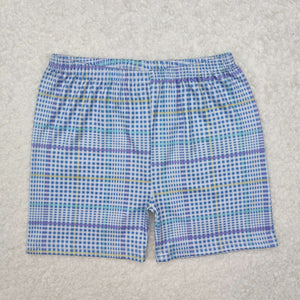 Plaid Blue Shorts Boys Easter Pant