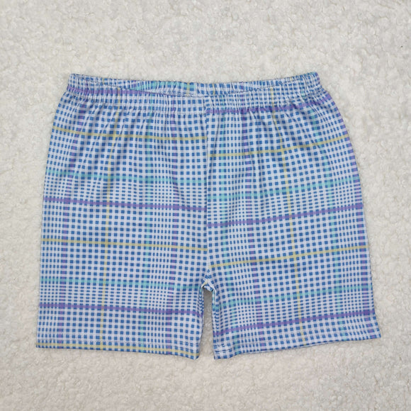 Plaid Blue Shorts Boys Easter Pant