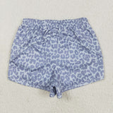 Adult Gray Leopard Print Athletic Mommy & Me Shorts