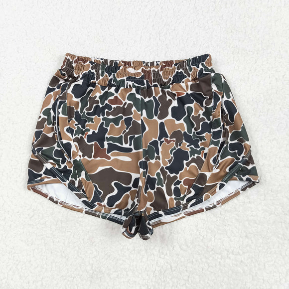 Adult Green Brown Camo Beige Mommy & Me Athletic Shorts