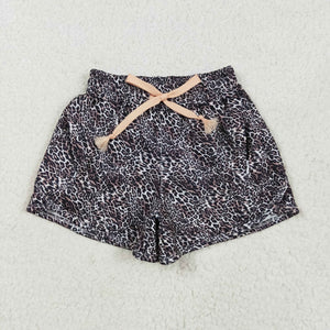 Leopard Print Athletic Girls Shorts
