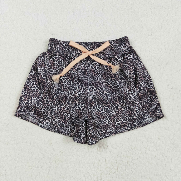 Leopard Print Athletic Girls Shorts