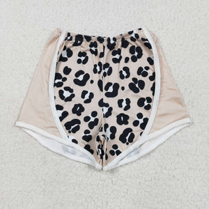 Leopard Print Khaki Girls Shorts