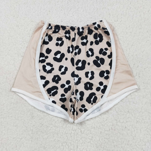 Leopard Print Khaki Girls Shorts
