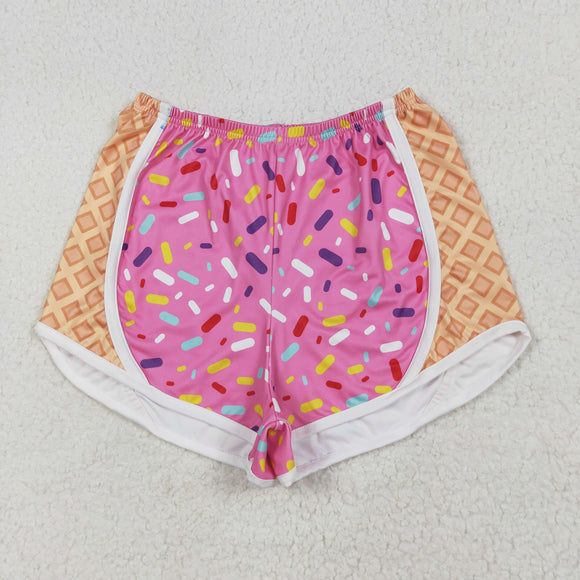 Adult Waffle Ice Cream Hot Pink Athletic Mommy & Me Women Shorts