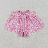 Pink Leopard Print Girls Shorts