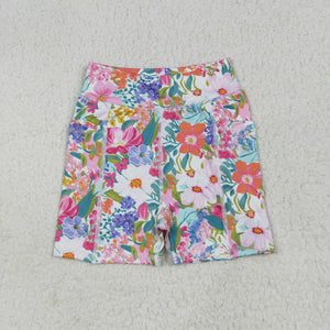 Floral Athletic Girls Shorts