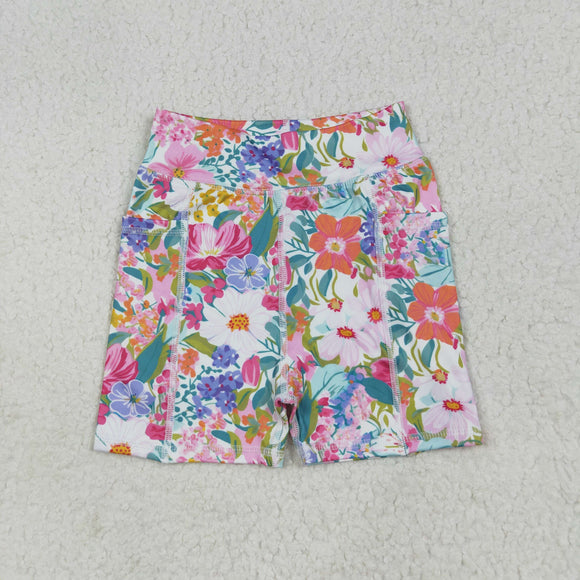 Floral Athletic Girls Shorts