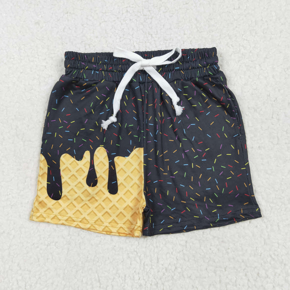 Waffle Ice Cream Black Boys Shorts