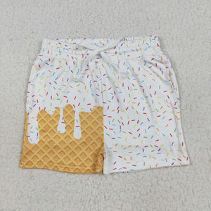 Waffle Ice Cream White Boys Shorts