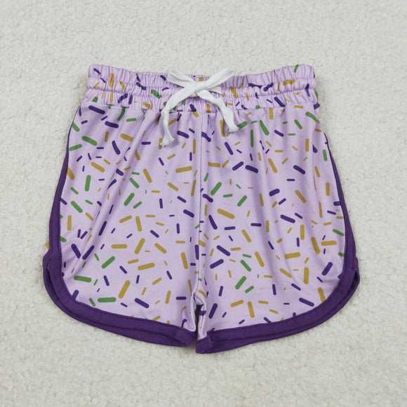Ice Cream Purple Girls Mardi Gras Shorts