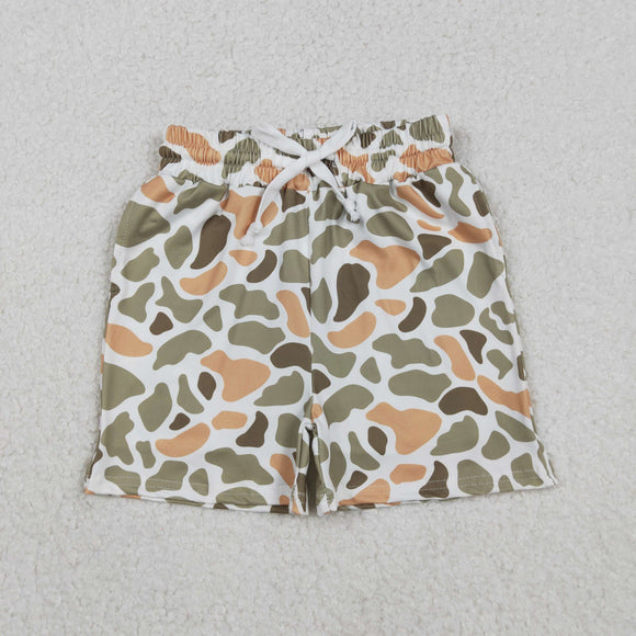 Orange Green Brown Camo White Boys Shorts