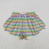 Adult Stripe Athletic Women Mardi Gras Shorts