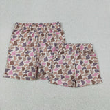 Adult Pink Brown Camo Mommy & Me Shorts