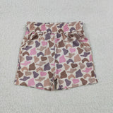 Kids Pink Brown Camo Mommy & Me Girls Shorts