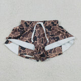 Kids Brown Camo Athletic Mommy & Me Girls Shorts