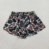 Kids Brown Black Camo Athletic Mommy & Me Girls Shorts