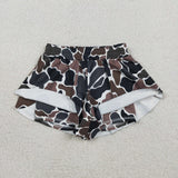 Kids Brown Black Camo Athletic Mommy & Me Girls Shorts