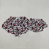 Kids Team Red Black Leopard Print Athletic Mommy & Me Girls Shorts