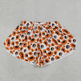 Adult Dog Team Orange Black Leopard Print Athletic Women Shorts