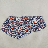 Adult Team Orange Blue Leopard Print Athletic Women Shorts