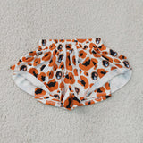 Kids Dog Team Orange Black Leopard Print Athletic Mommy & Me Girls Shorts