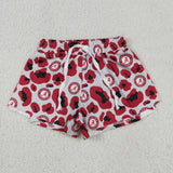Kids A Team Red Black Leopard Print Gray Athletic Athletic Girls Shorts