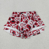 Kids A Team Red Black Leopard Print Gray Athletic Athletic Girls Shorts