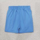 Blue White Stripe Athletic Girls Shorts