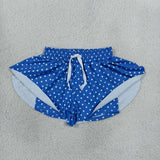 Polka Dots Blue Athletic Girls Shorts