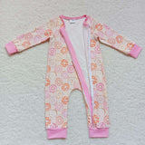 Donut Pink Girls Fall Romper