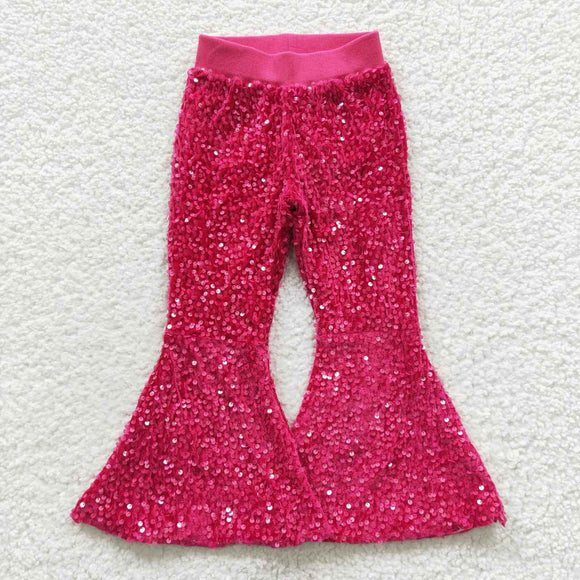 Fuchsia Sequin Girls Pants